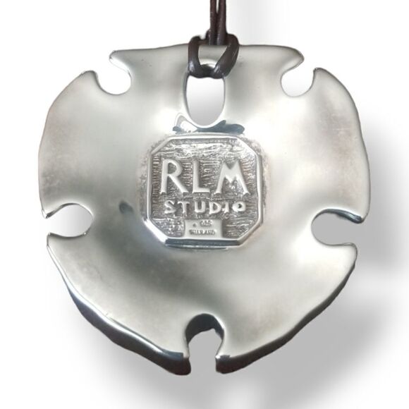 RLM (Robert Lee Morris) Sterling Silver Modernist Sand Dollar Pendant - Picture 4 of 5